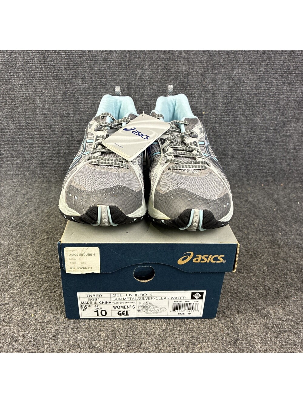 Asics Womens Size 10 Gel-Enduro Gun Metal Silver Athletic Sneakers Shoes NIB